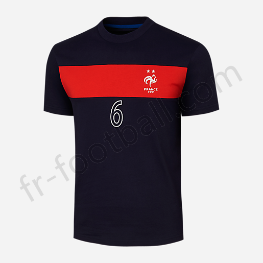 T-shirt manches courtes homme Stripe Pogba FFF BLEU-FFF Vente en ligne - -1