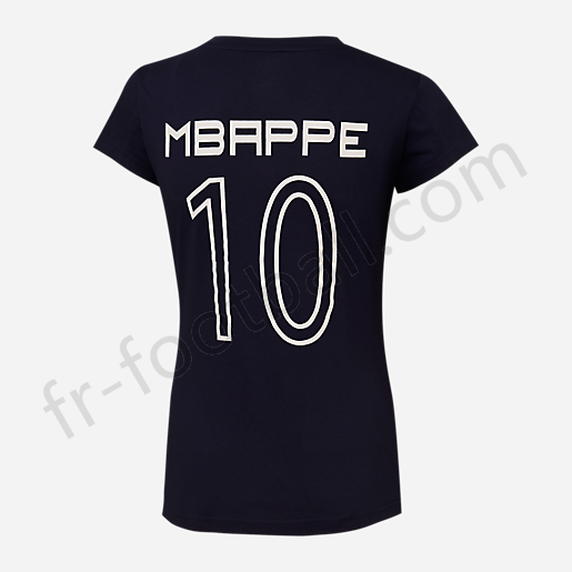 T-shirt manches courtes femme Stripe Mbappe FFF BLEU-FFF Vente en ligne - -1