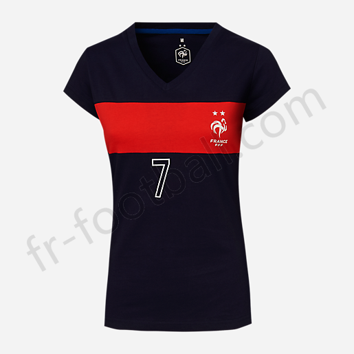 T-shirt manches courtes femme Stripe Griezmann FFF BLEU-FFF Vente en ligne - -0