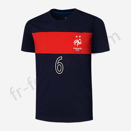 T-shirt manches courtes enfant Stripe Pogba FFF BLEU-FFF Vente en ligne - -0